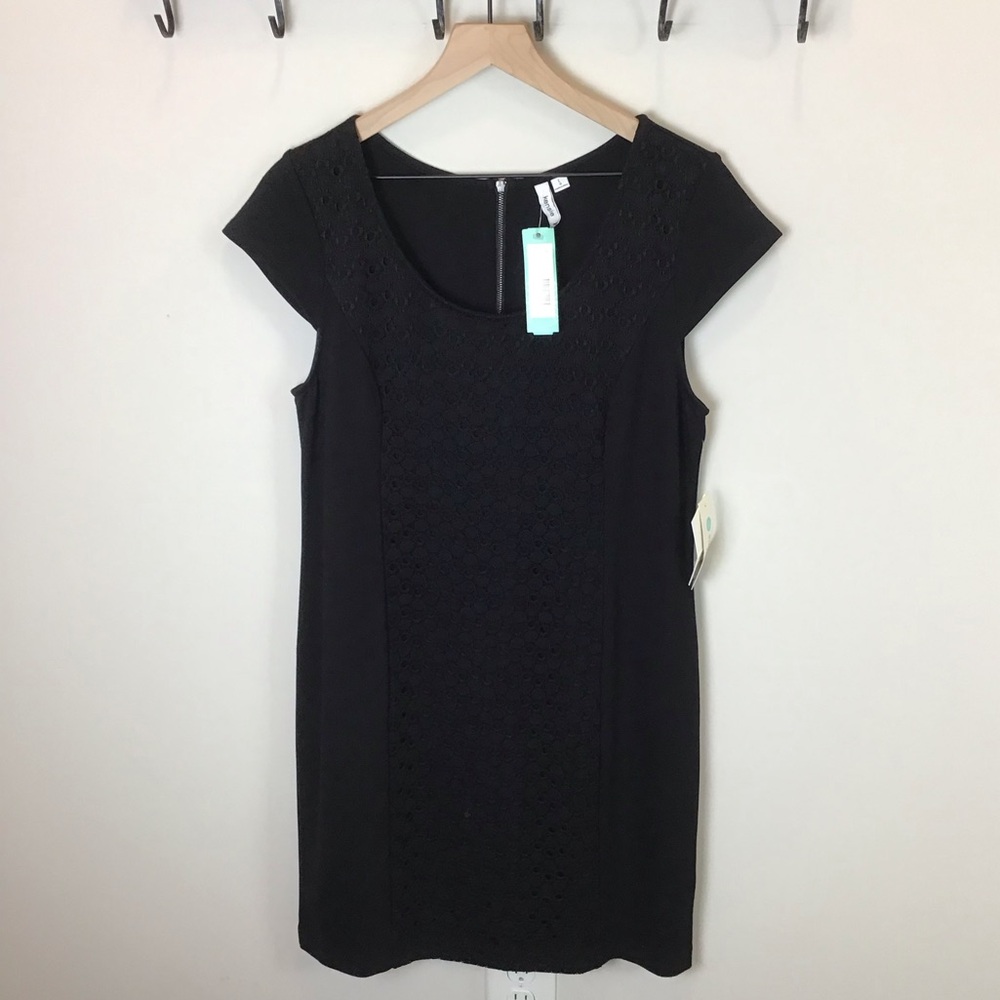 Kensie Michele Lace Detail Knit Dress